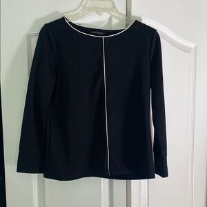Banana Republic Black Blouse with White Trim
